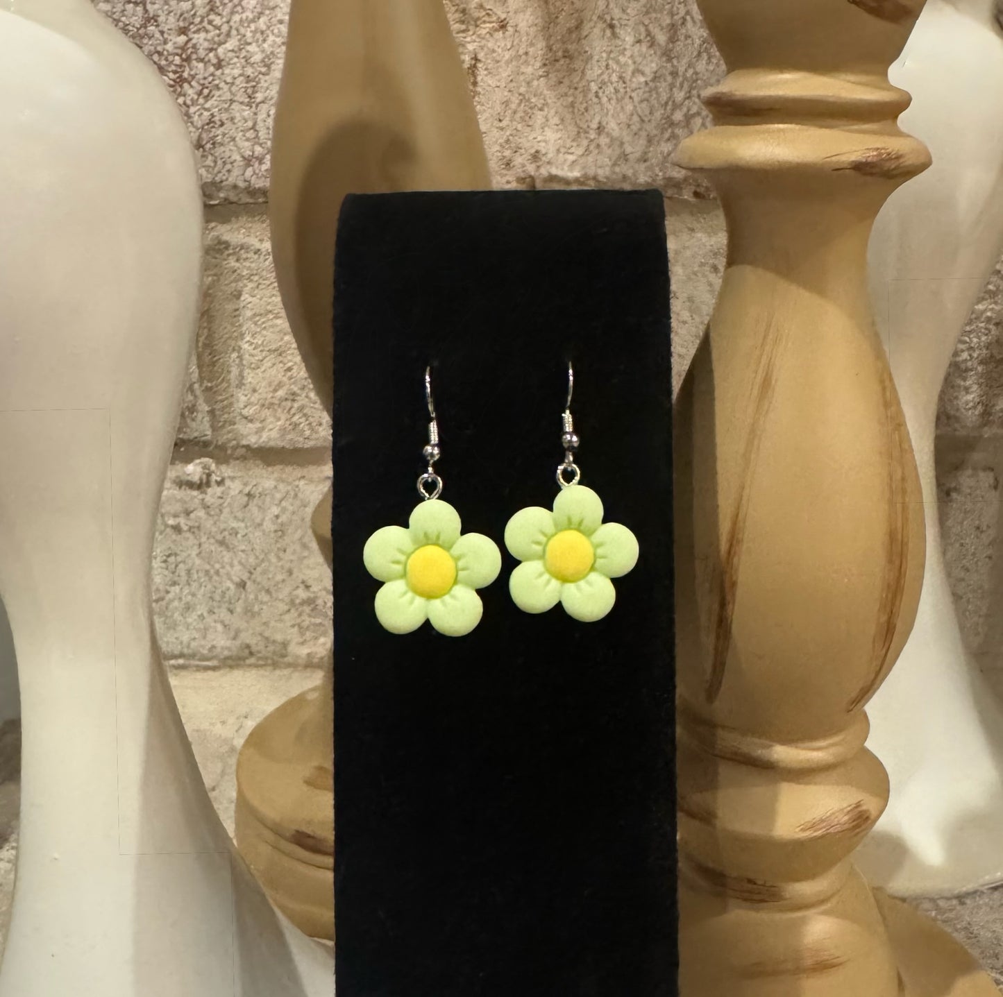 Green Flower Earrings