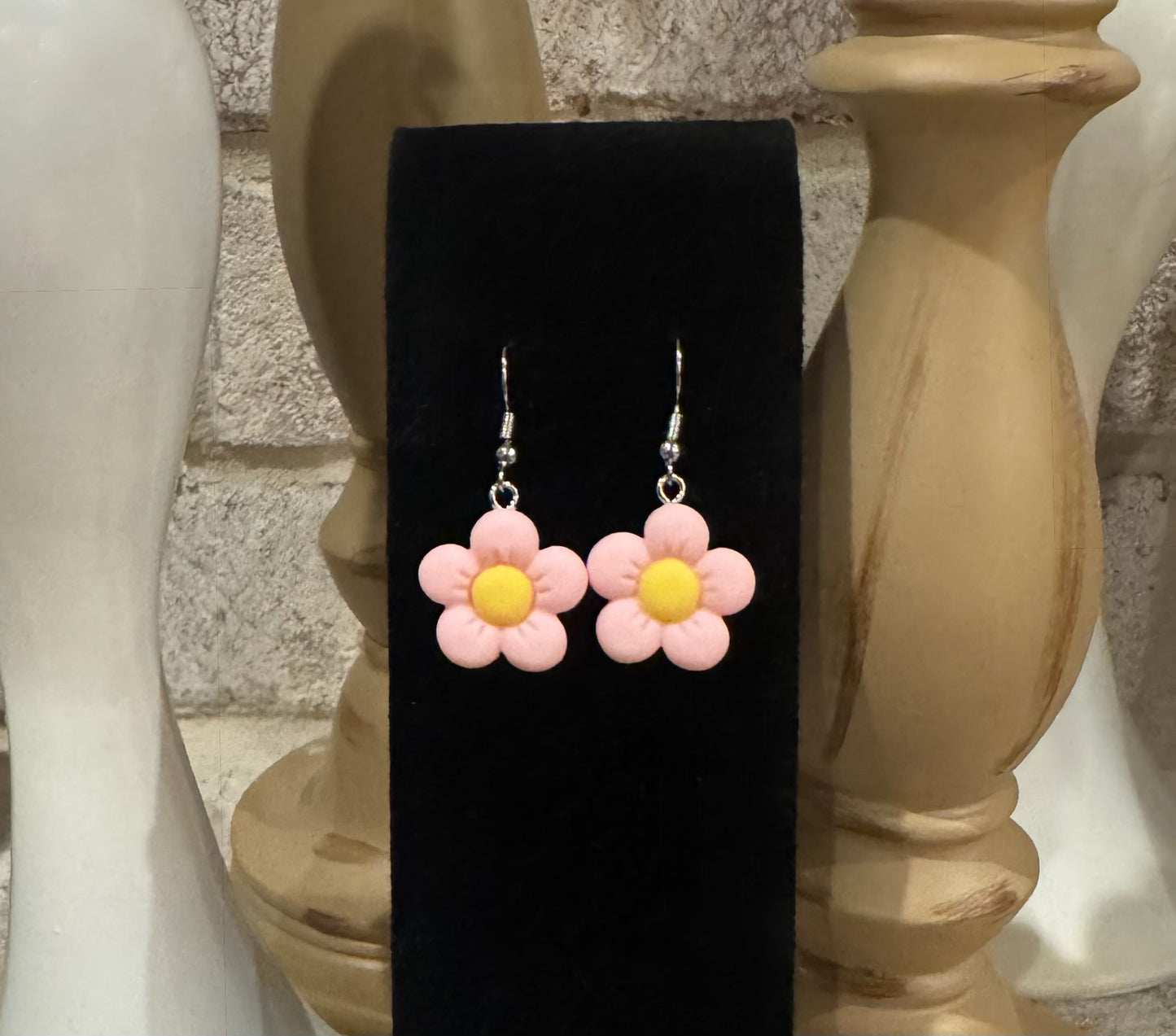 Pink Flower Earrings