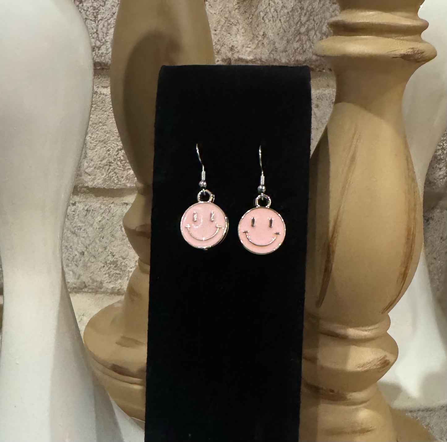 Pink Smiley Earrings