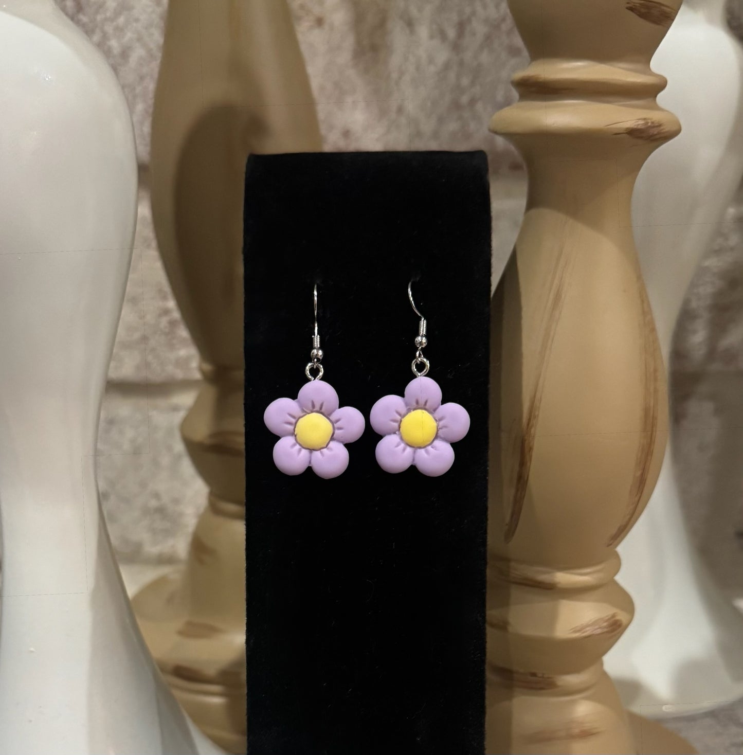 Purple Flower Earrings