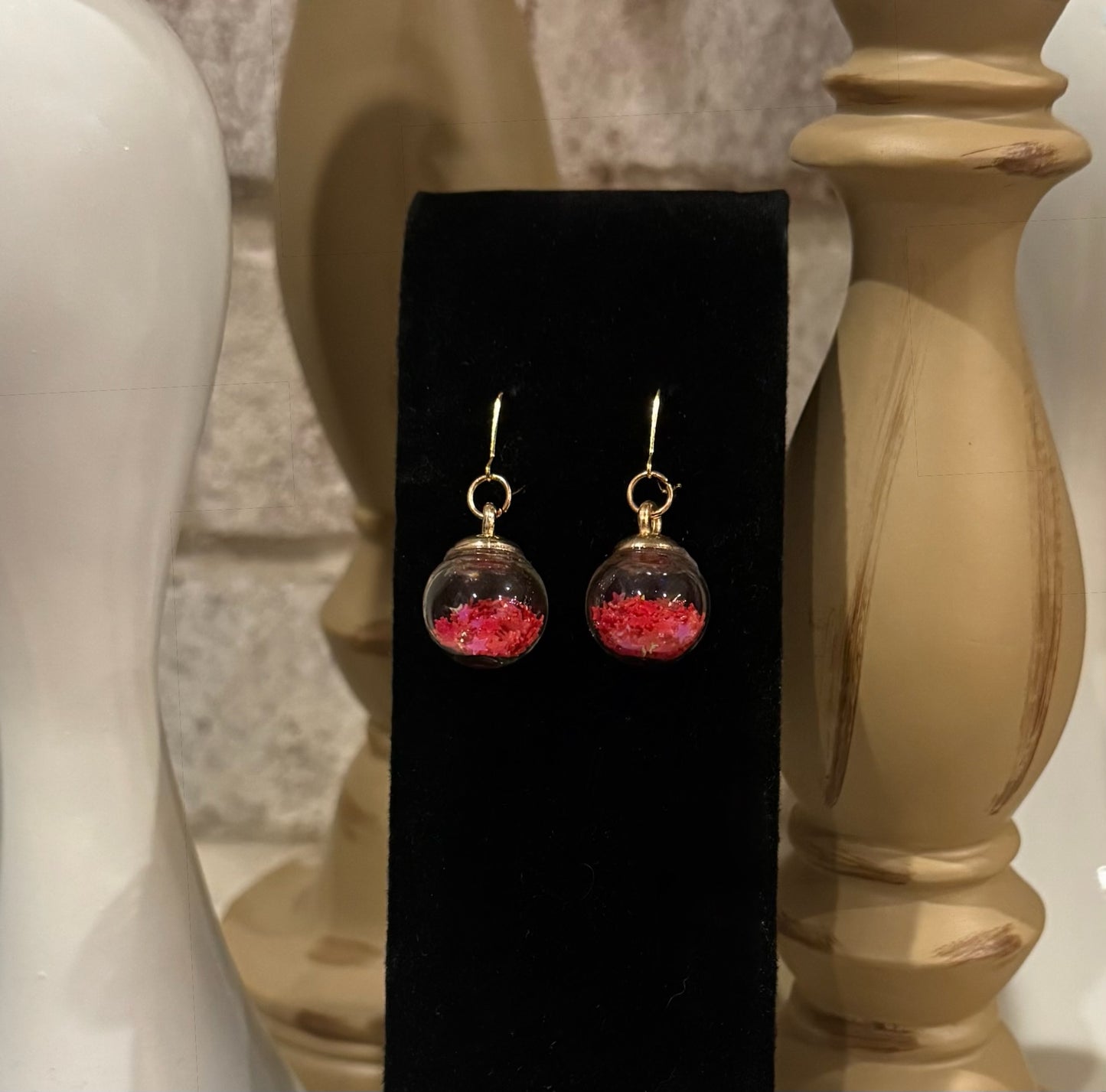 Red Ornament Earrings