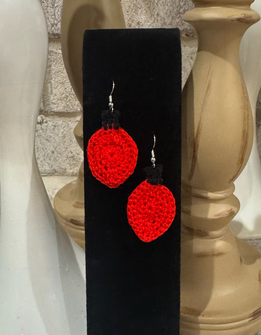 Crocheted Christmas Light Earrings