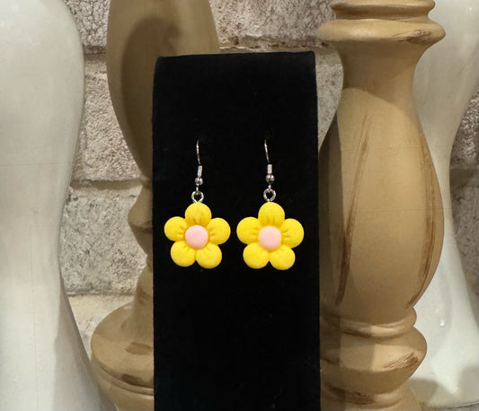 Yellow Flower Earrings