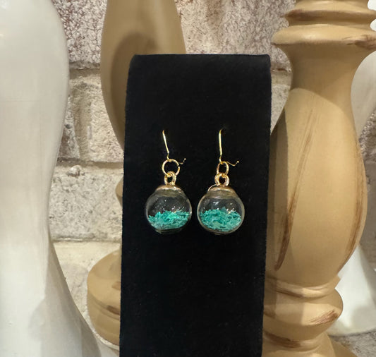 Green Ornament Earrings