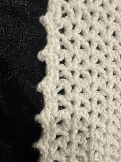 White Crocheted Square Blanket